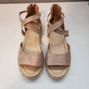 Blush suede espadrille sandals 8